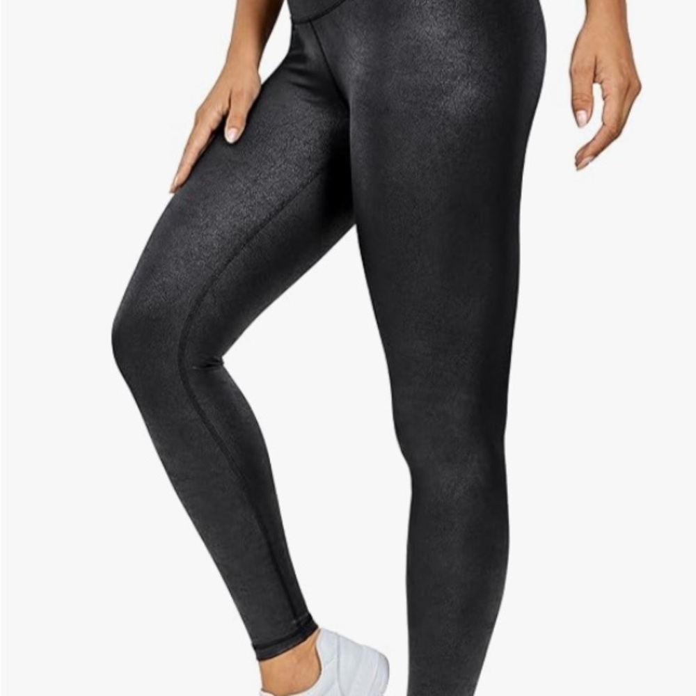 CRZ YOGA Shiny Black Leggings